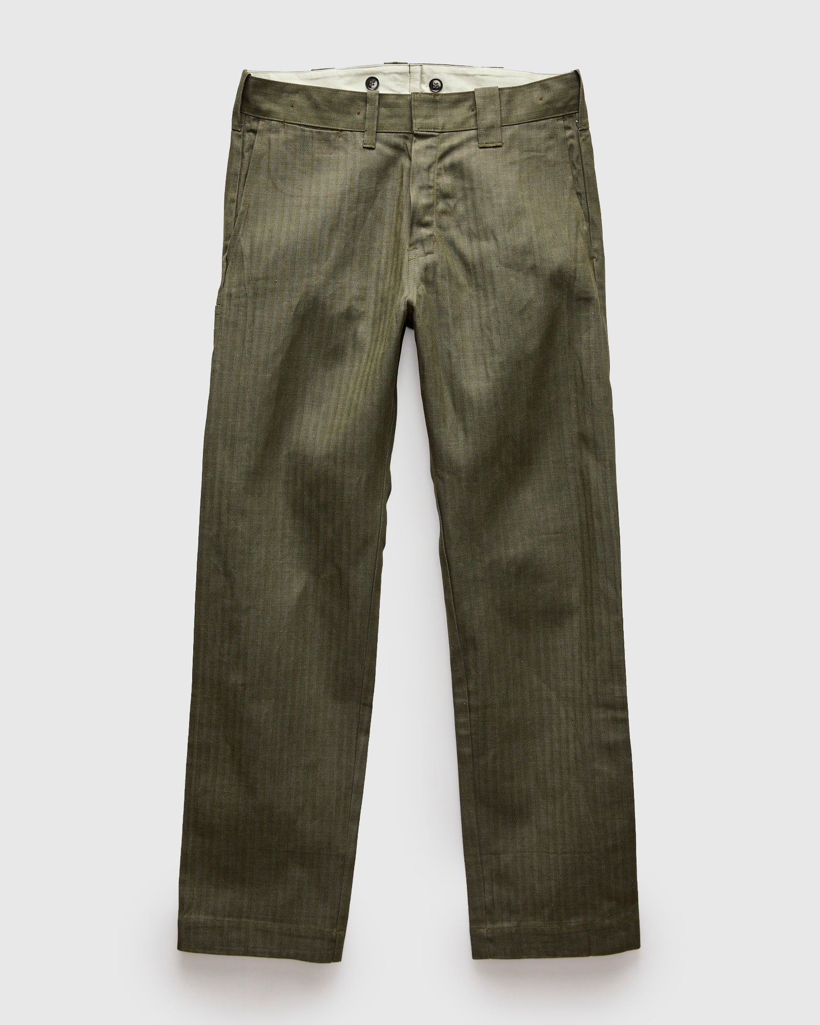 Herringbone Nep Work Pants in Olive – Blue Owl Workshop