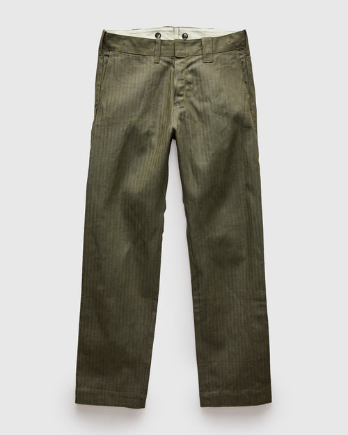 Herringbone Nep Work Pants in Olive