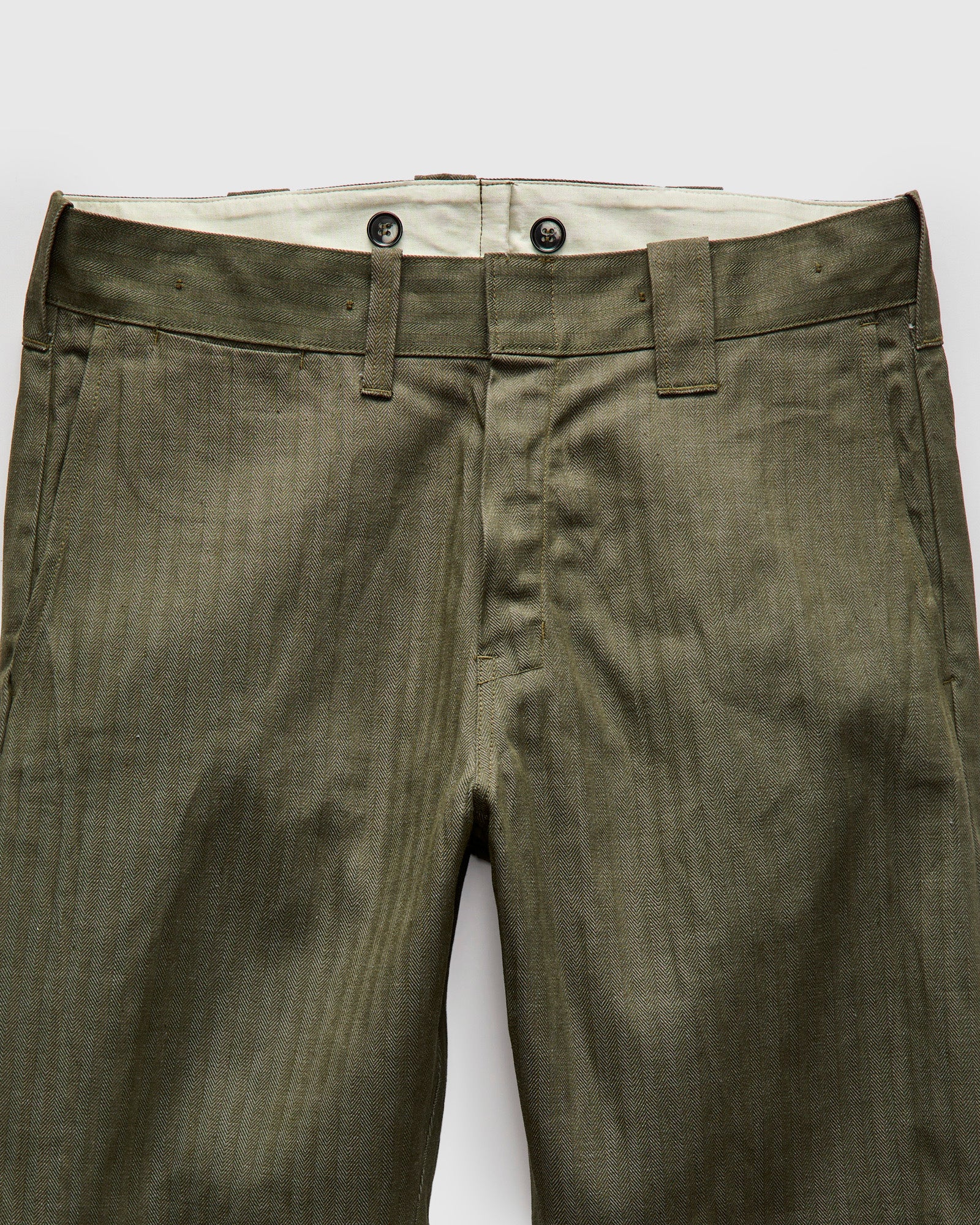 Herringbone Nep Work Pants in Olive – Blue Owl Workshop