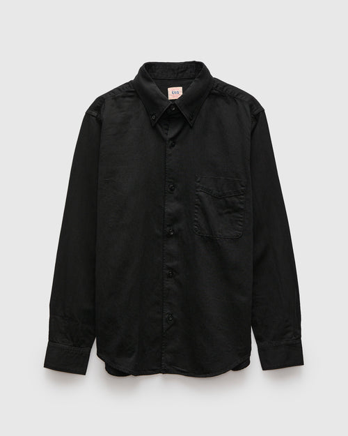 6oz Denim Button Down Shirt in Black