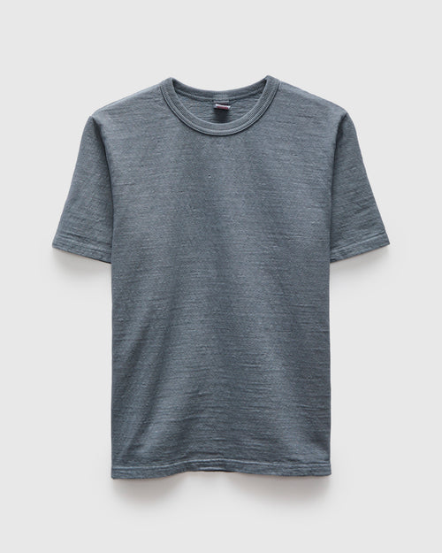 No. 8 Slub Nep Short Sleeve T-Shirt in Blue Grey