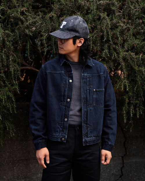 3115 13.5oz Type-1 Selvedge Denim Jacket in Charcoal Overdye