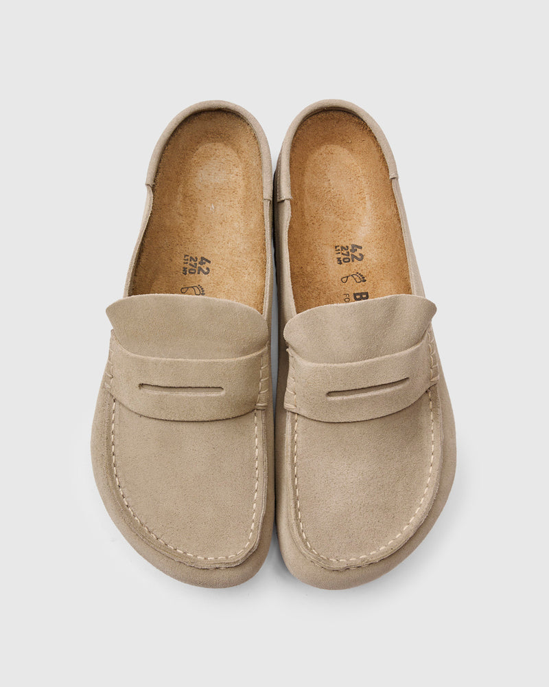 Naples Wrapped Clog in Taupe Suede