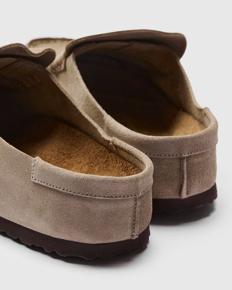 Naples Wrapped Clog in Taupe Suede