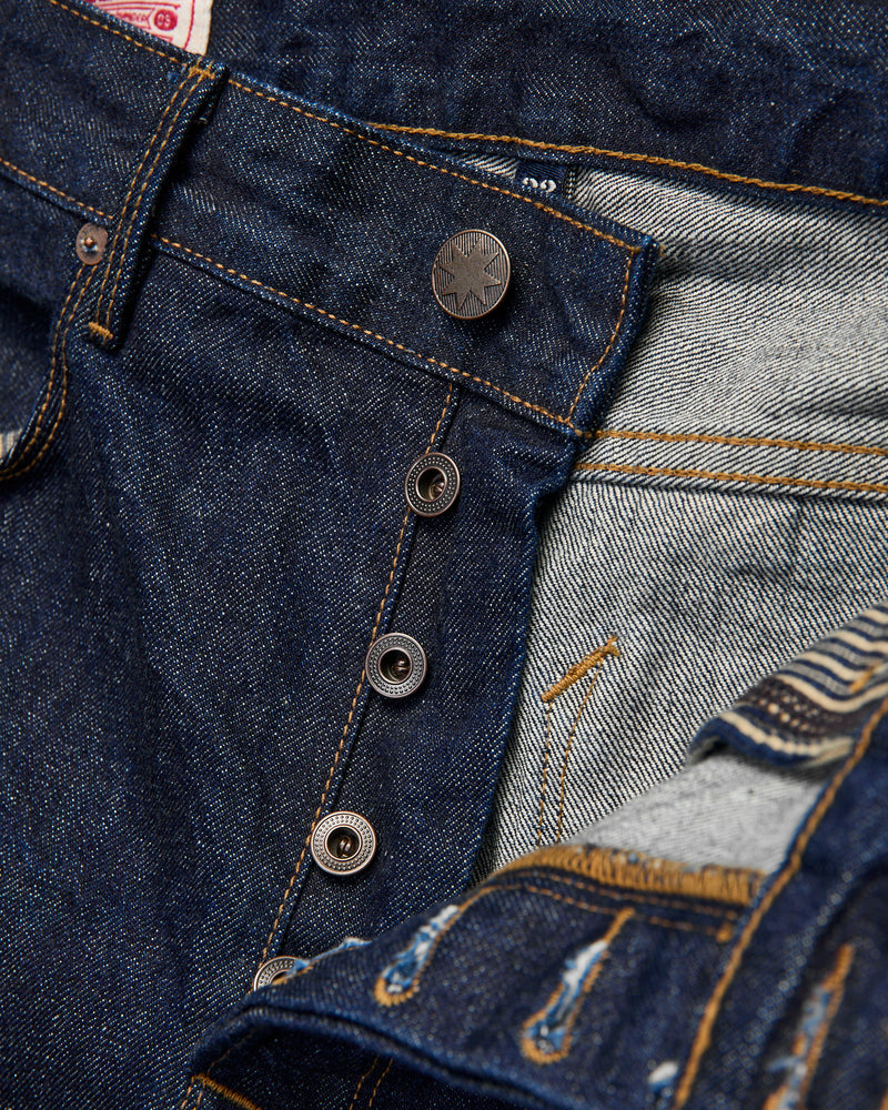 "50s Blue Belford" 14oz Rinsed Selvedge Denim Pant - 50s Straight Fit