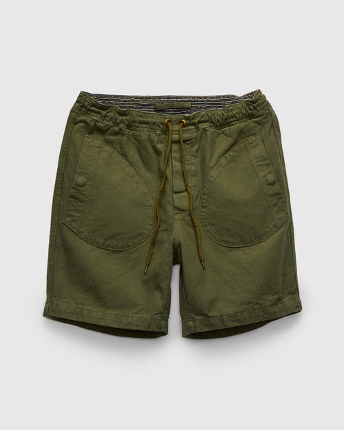 Deck Short in Olive Canvas
