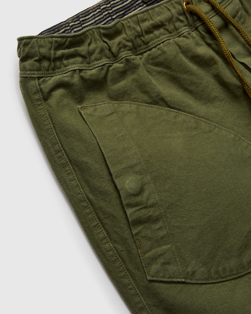 Deck Short in Olive Canvas