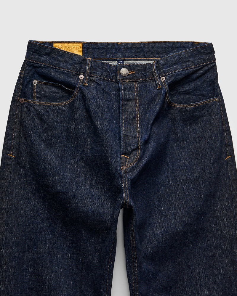 "50s Blue Modesto" 14oz Rinsed Selvedge Denim Pant - Straight Fit
