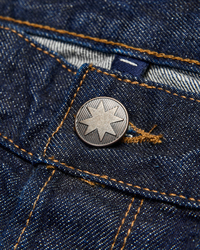 "50s Blue Modesto" 14oz Rinsed Selvedge Denim Pant - Straight Fit