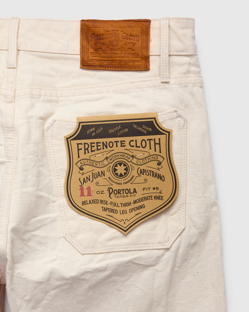 "Natural Rinsed Portola" 11oz Selvedge Canvas Pant - Tapered Fit