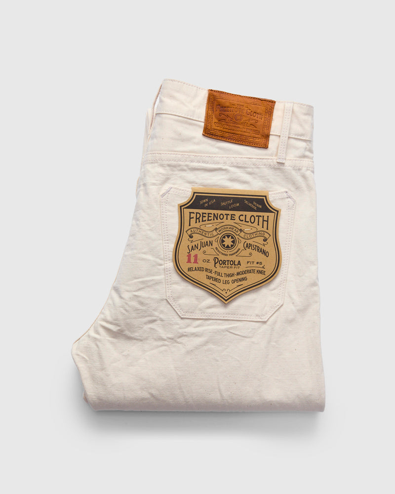 "Natural Rinsed Portola" 11oz Selvedge Canvas Pant - Tapered Fit