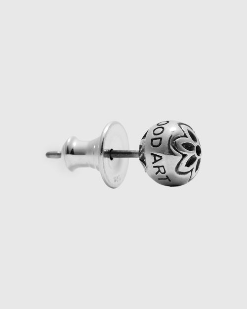 Cutout Ball Stud Earring in Sterling Silver