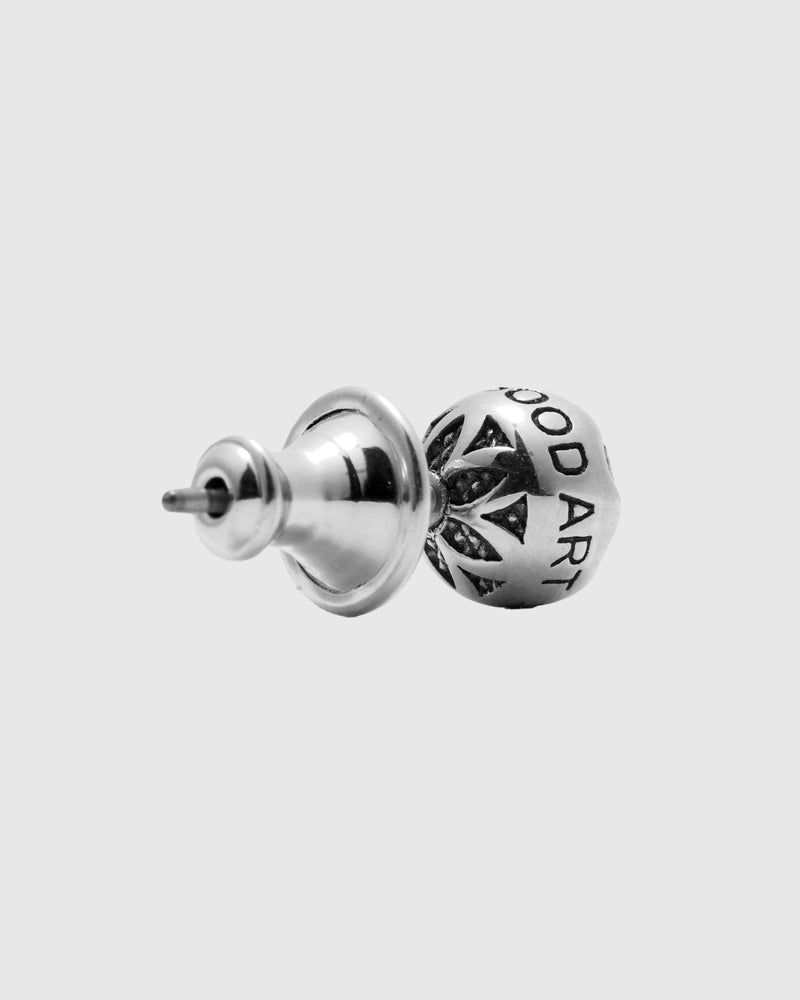 Cutout Ball Stud Earring in Sterling Silver