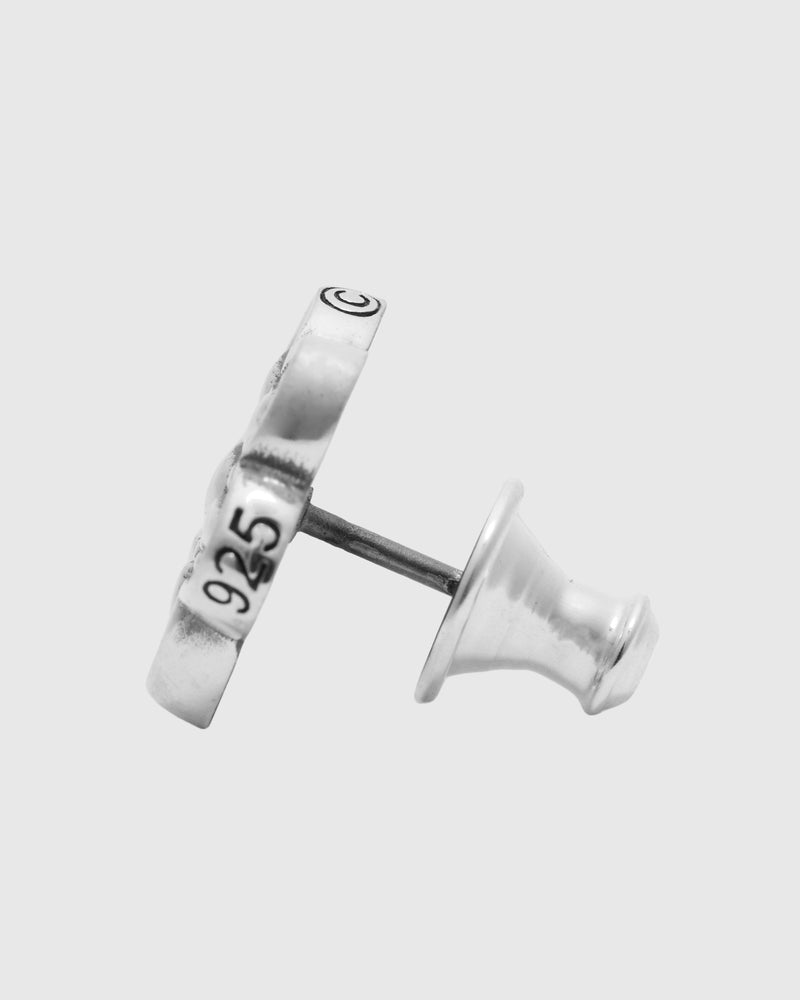 Fancy Cutout Stud Earring in Sterling Silver
