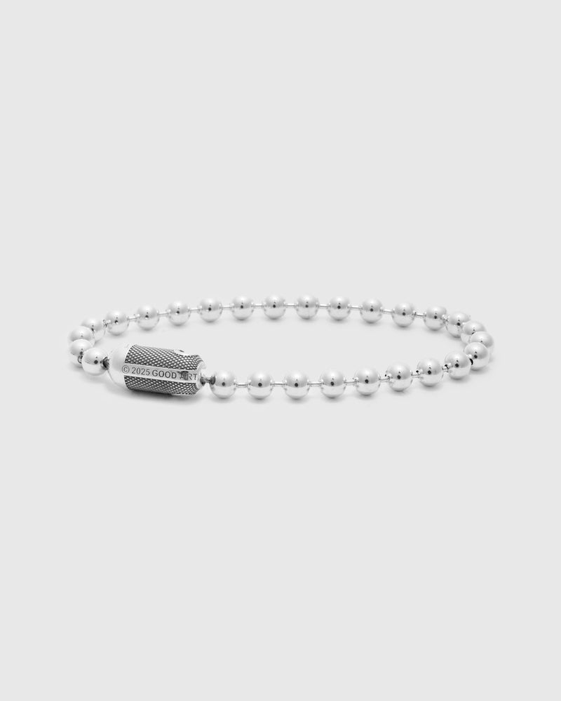 2A Goosebumps Poplock Bracelet Size B in Sterling Silver