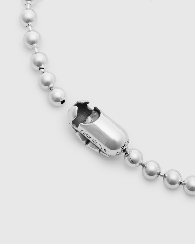 Triple Cutout Poplock Necklace Size B in Sterling Silver