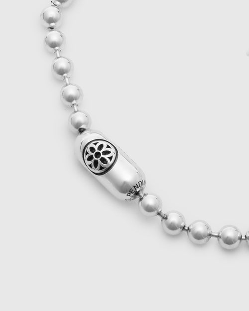 Rosette Poplock Necklace Size B in Sterling Silver