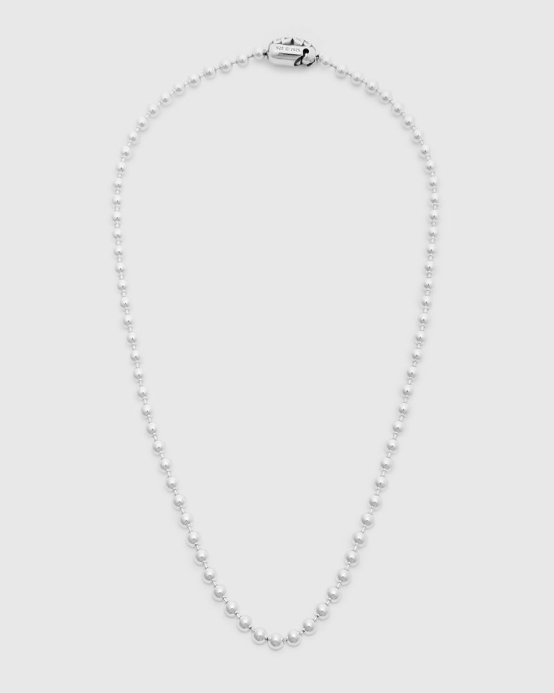 Triple Cutout Poplock Necklace Size B in Sterling Silver