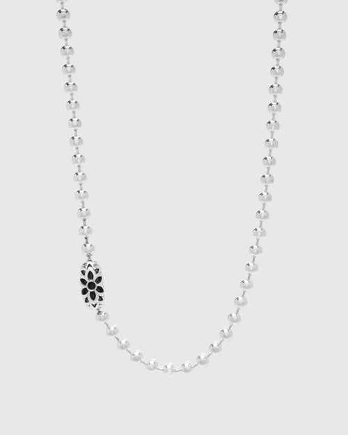 Triple Cutout Poplock Necklace Size B in Sterling Silver