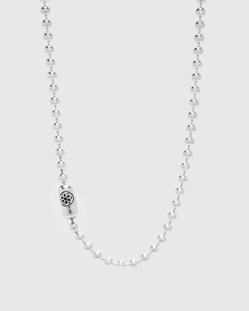 Rosette Poplock Necklace Size B in Sterling Silver