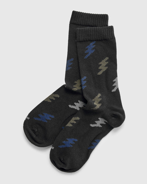 Bolt Socks in Vintage Black