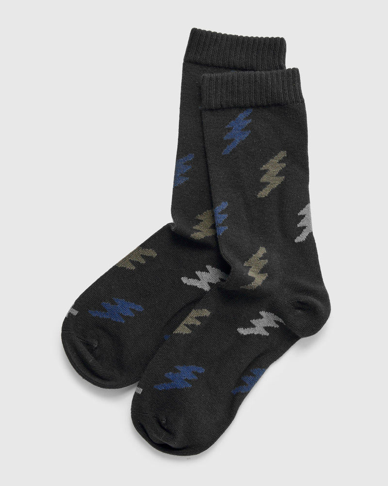 Bolt Socks in Vintage Black
