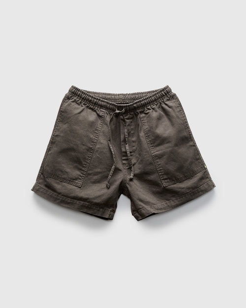 Canvas Lounge Shorts in Faded Black