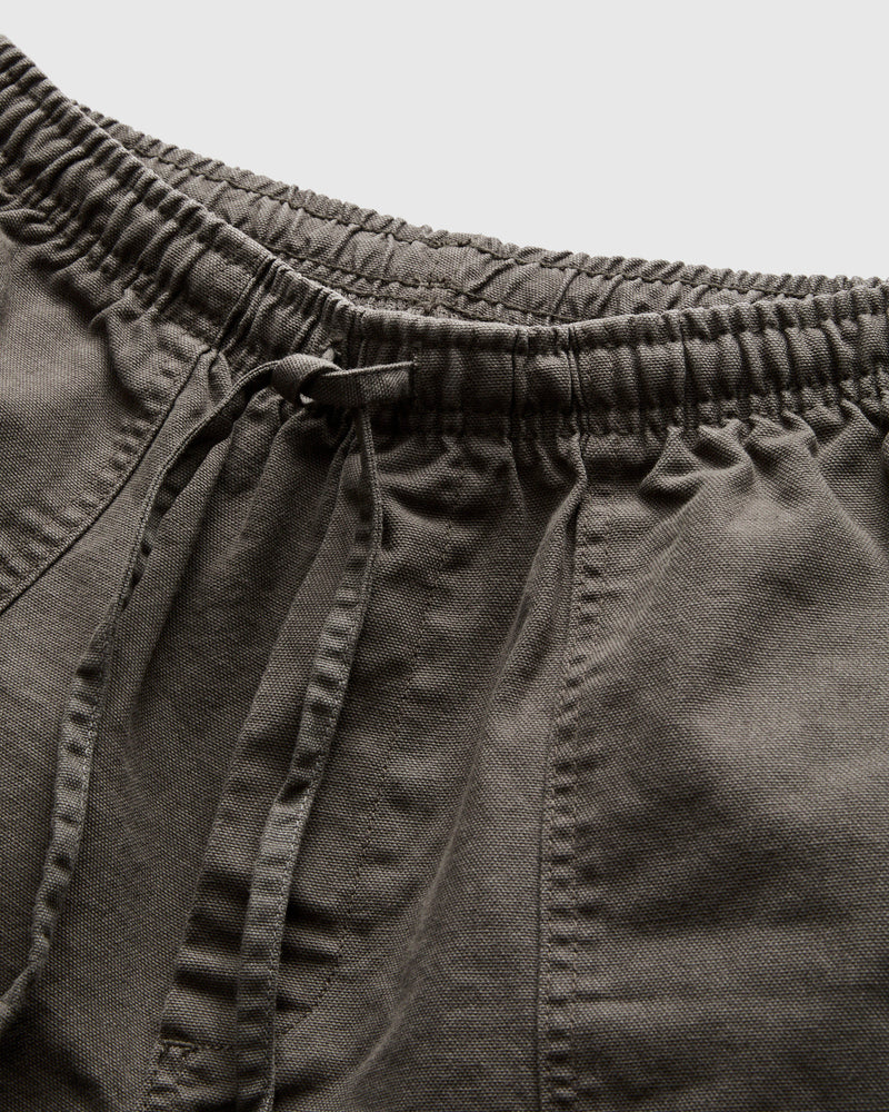 Canvas Lounge Shorts in Faded Black