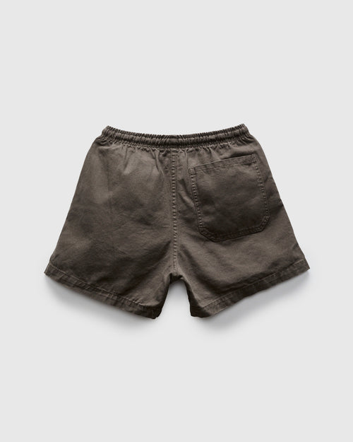 Canvas Lounge Shorts in Faded Black