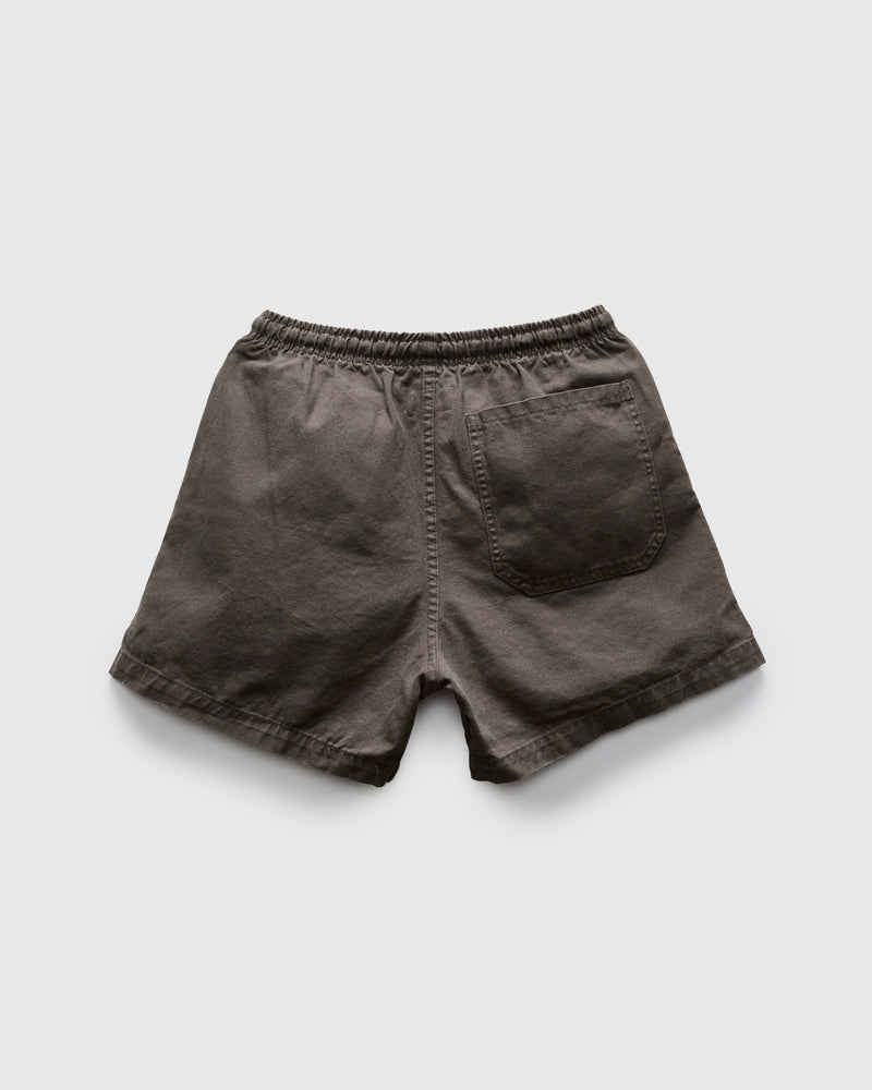 Canvas Lounge Shorts in Faded Black
