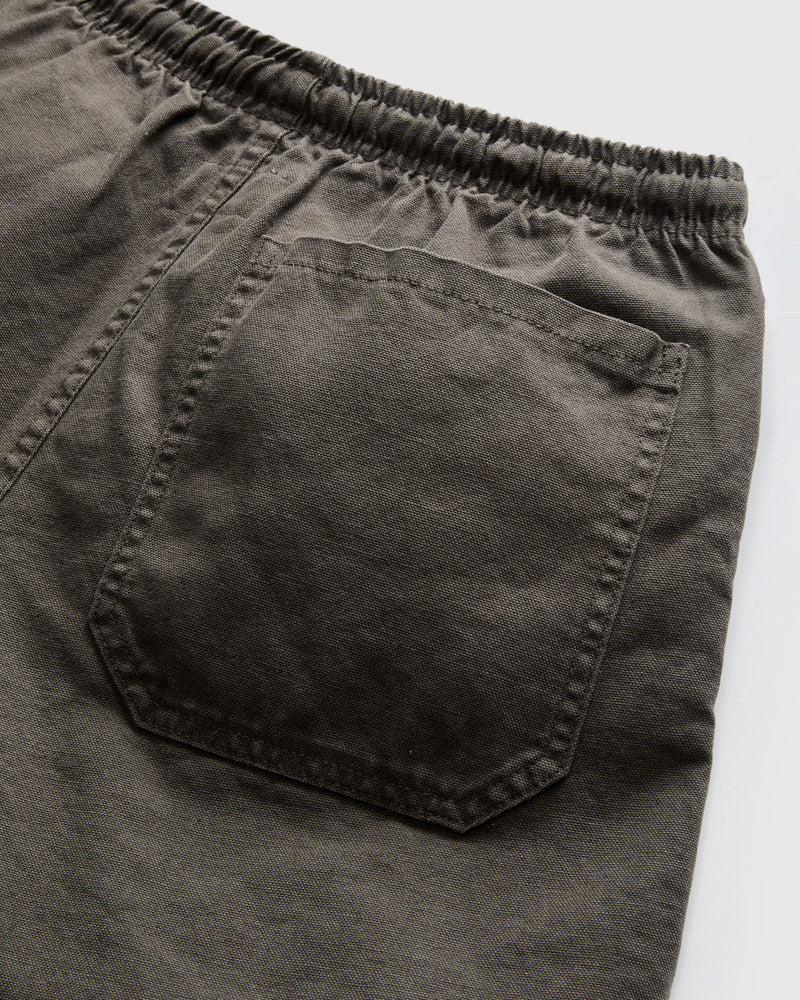 Canvas Lounge Shorts in Faded Black