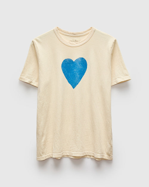 "Blue Heart" T-Shirt in Vintage White