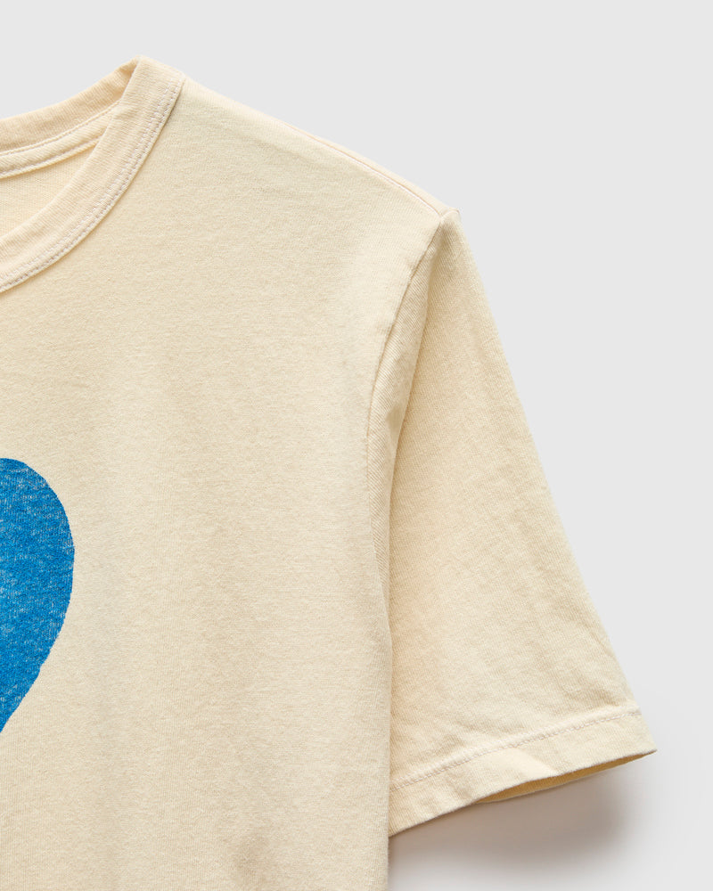 "Blue Heart" T-Shirt in Vintage White