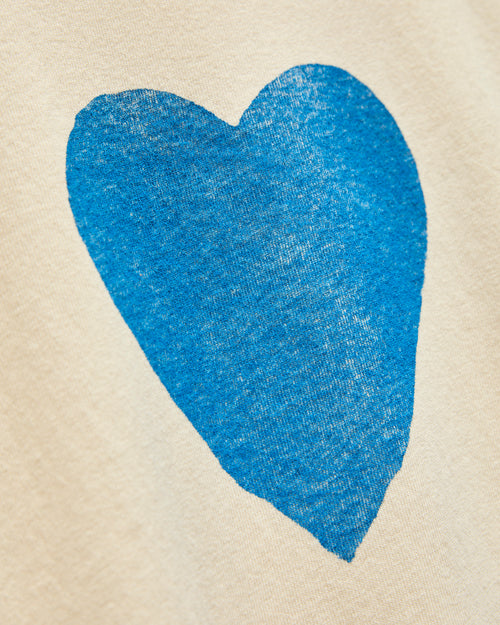 "Blue Heart" T-Shirt in Vintage White