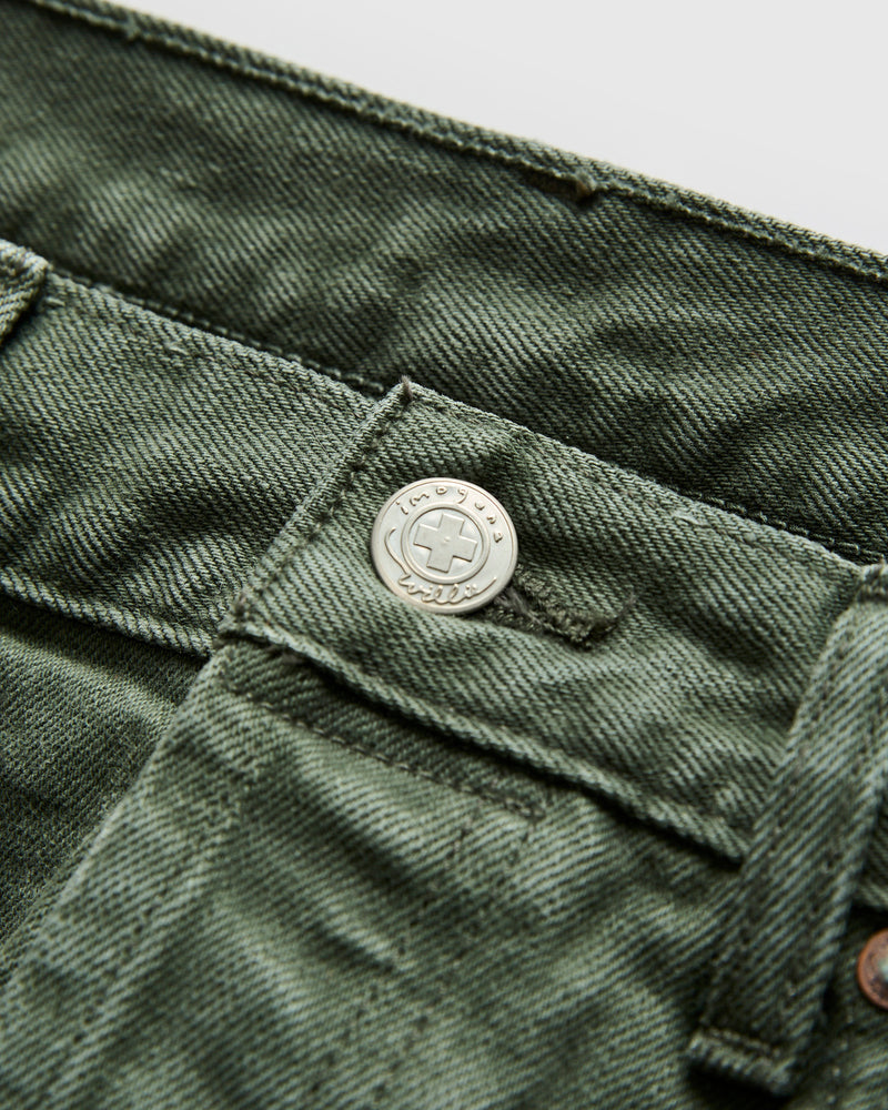 "Russell Spruce" 14.5oz Washed Stretch Selvedge Denim - Relaxed Tapered Fit