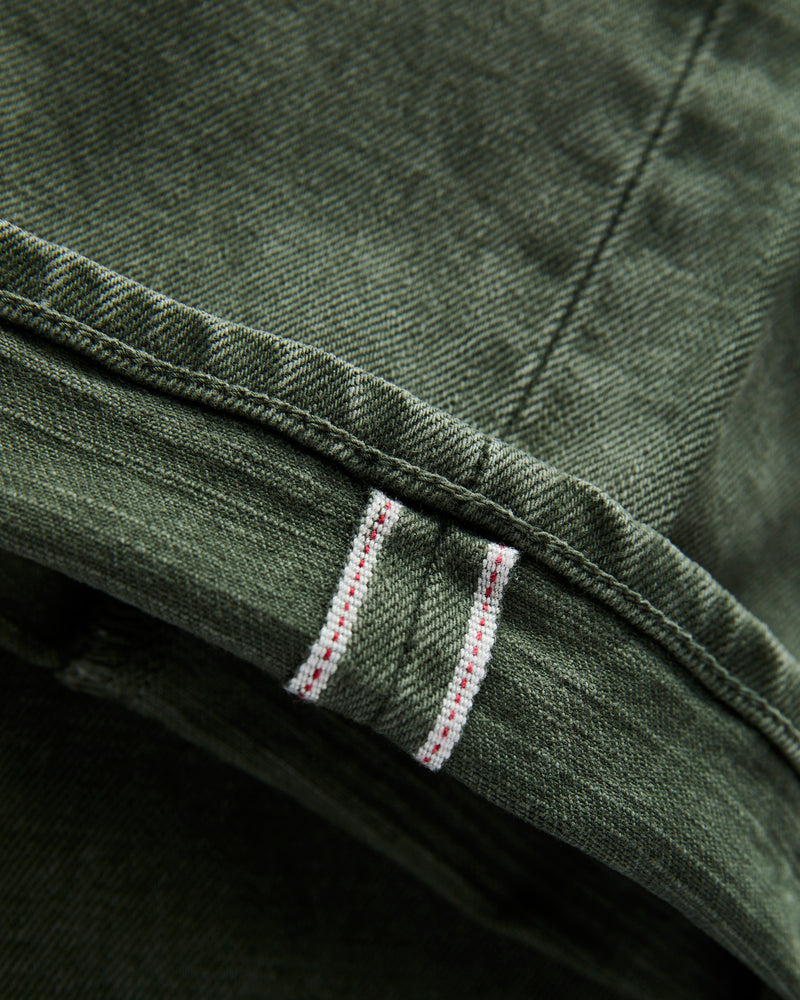 "Russell Spruce" 14.5oz Washed Stretch Selvedge Denim - Relaxed Tapered Fit