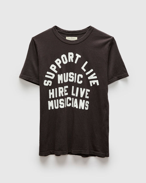 "Support Live Music" T-Shirt in Vintage Black