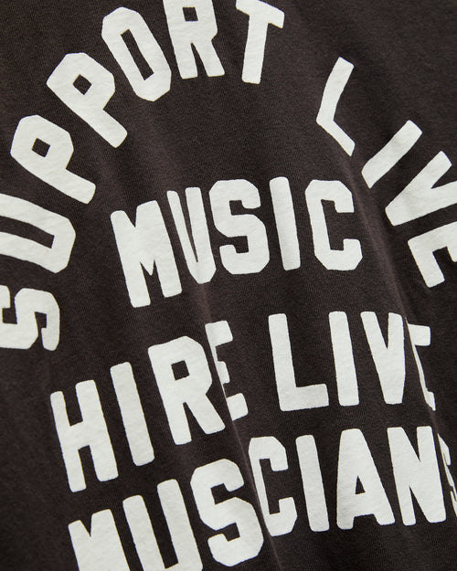 "Support Live Music" T-Shirt in Vintage Black