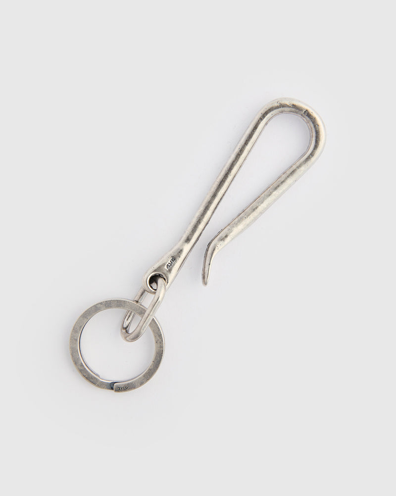 Sand Cast Key Hook in Silver Plated Brass