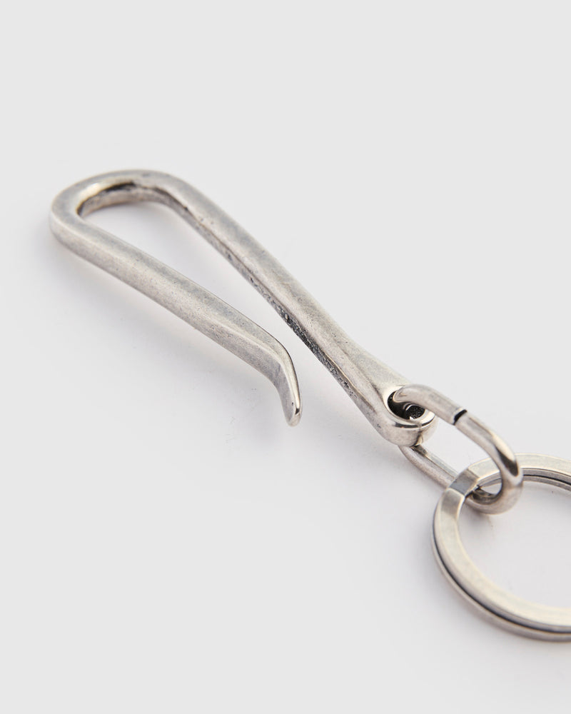 Sand Cast Key Hook in Silver Plated Brass