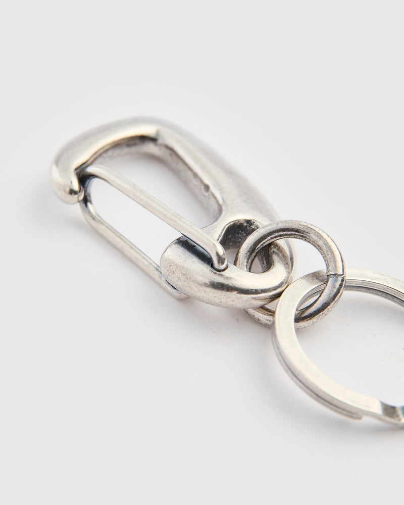 Sand Cast Key Snap in Silver Plated Brass