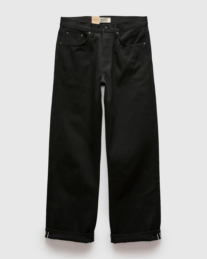 "Double Capsule Collection" 13.75oz Double Black Slub Selvedge Denim - Strong Guy Fit