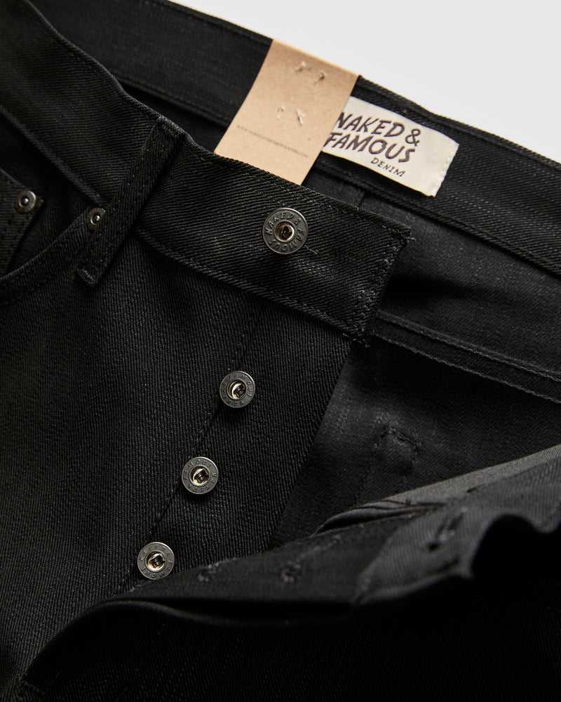 "Double Capsule Collection" 13.75oz Double Black Slub Selvedge Denim - Weird Guy Fit