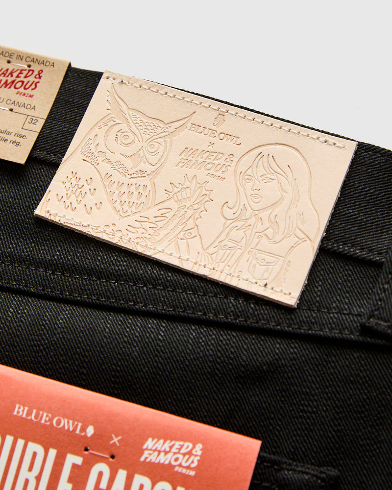 "Double Capsule Collection" 13.75oz Double Black Slub Selvedge Denim - Weird Guy Fit
