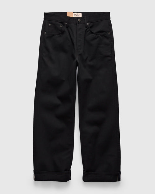 10oz Selvedge Slacks Black Twill - Strong Guy Fit
