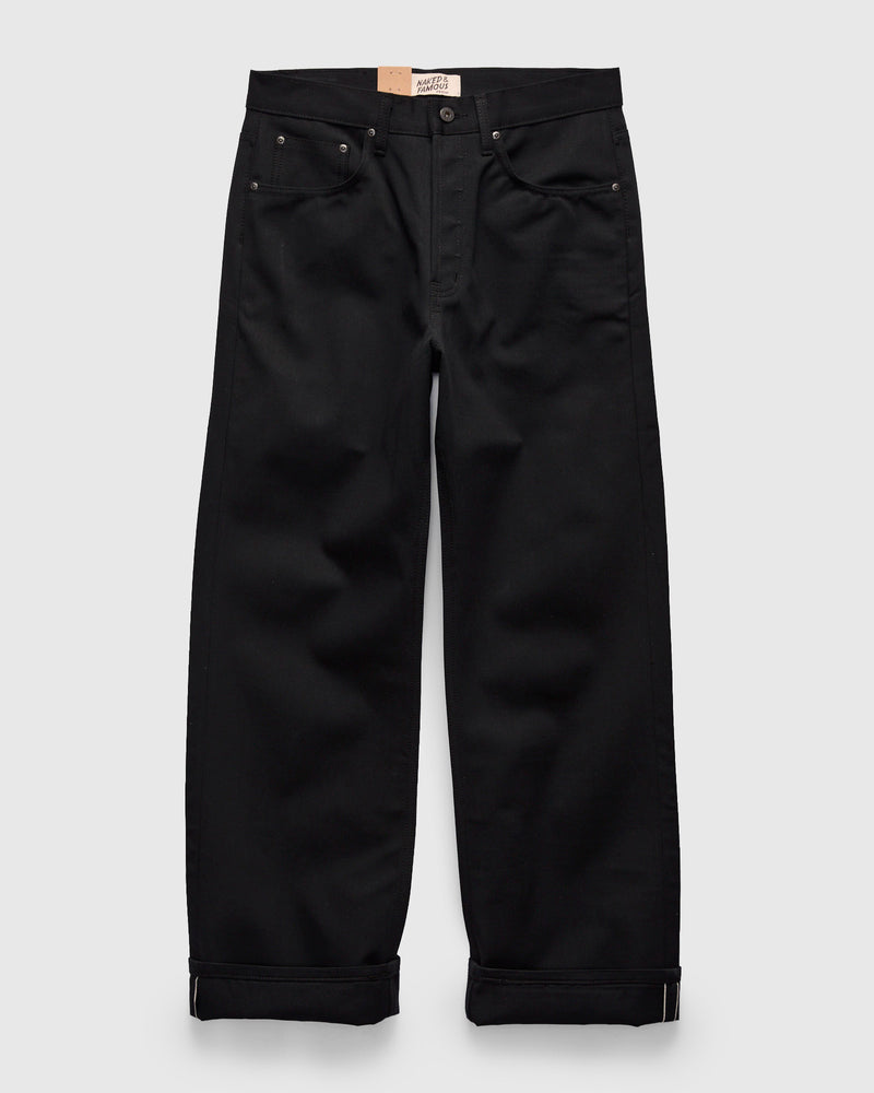 10oz Selvedge Slacks Black Twill - Strong Guy Fit