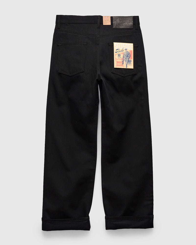 10oz Selvedge Slacks Black Twill - Strong Guy Fit