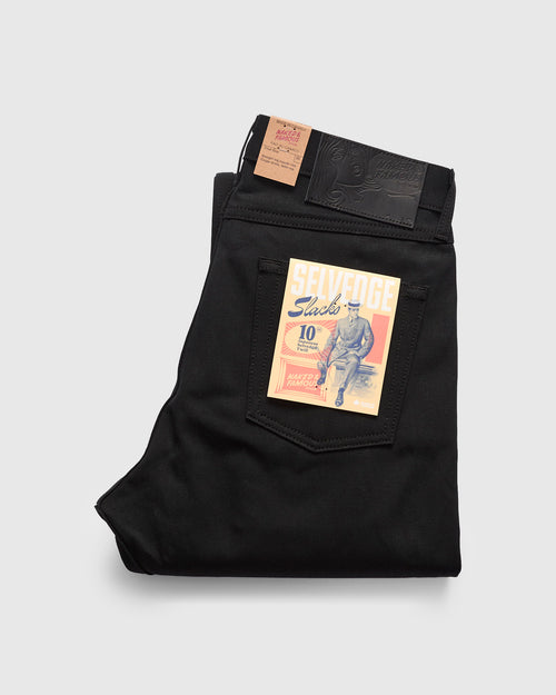 10oz Selvedge Slacks Black Twill - True Guy Fit