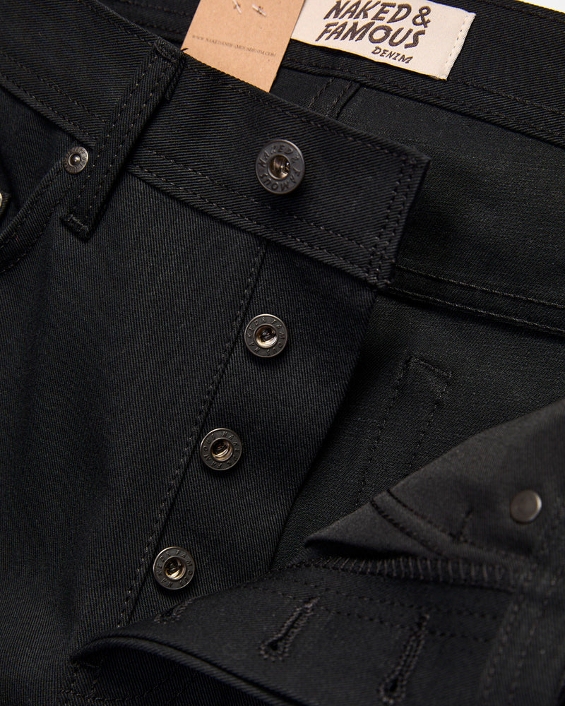 10oz Selvedge Slacks Black Twill - Weird Guy Fit