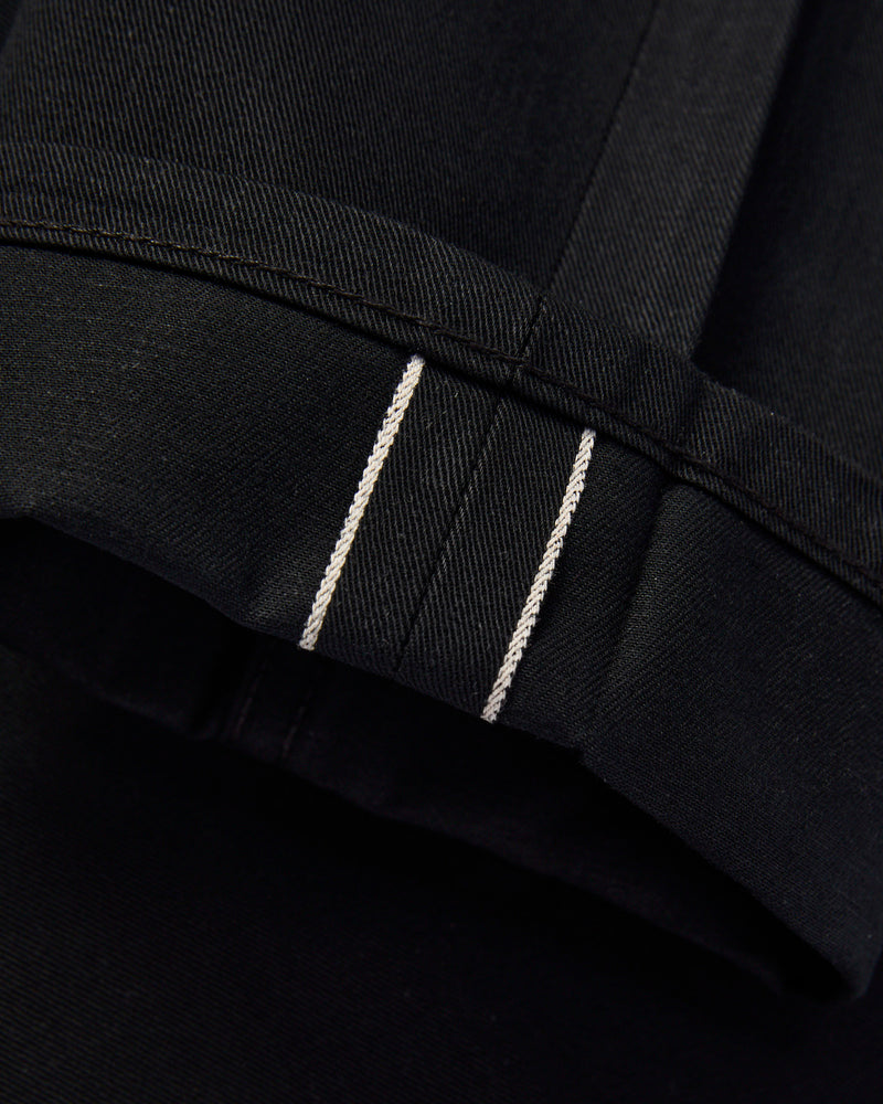 10oz Selvedge Slacks Black Twill - True Guy Fit